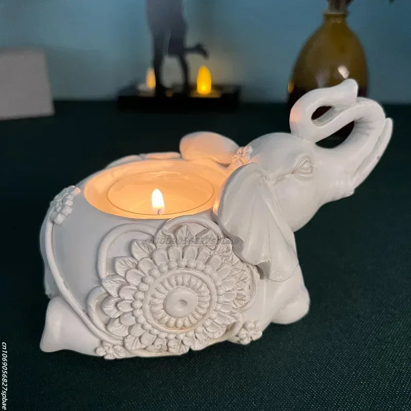 Elephant Trunks Up Tealight Candle Holder