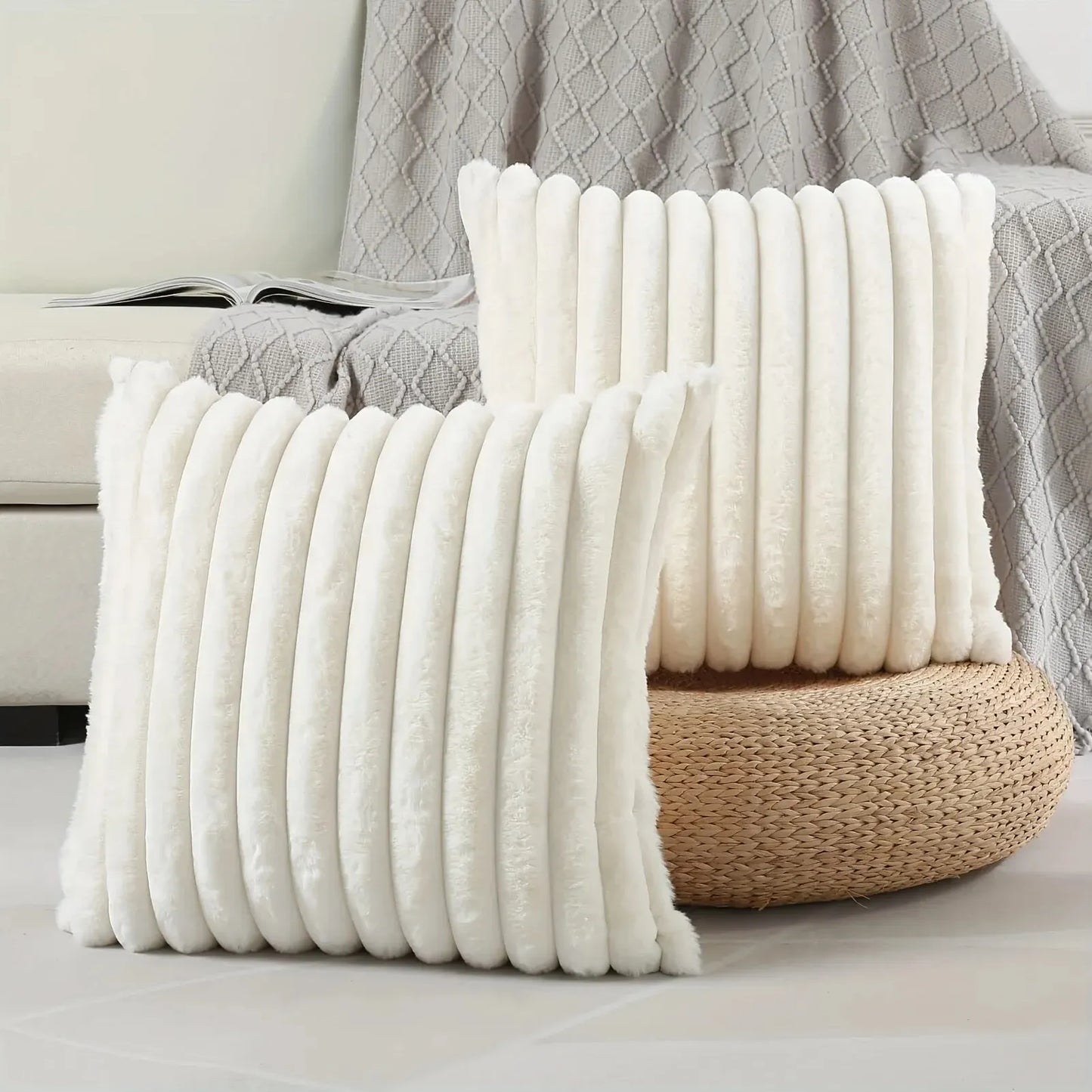 Stripe Corduroy Pillow Cover - 1 Pc