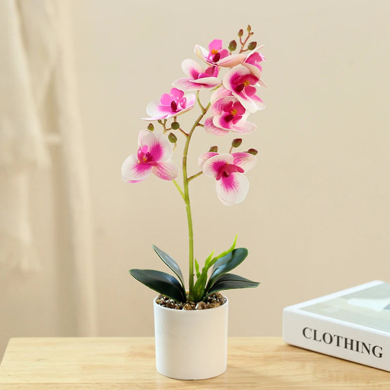 Phalaenopsis - Orchid artificial flower with pot
