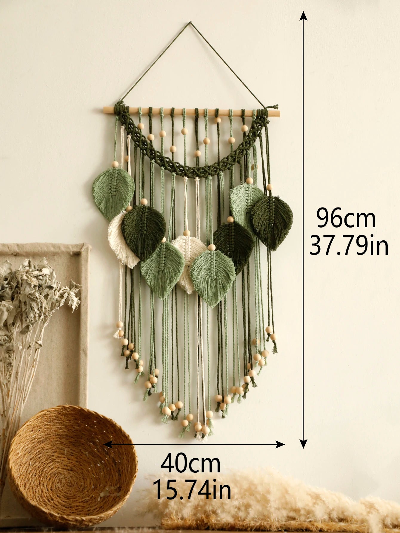 Boho Leaf Macrame Wall Tapestry
