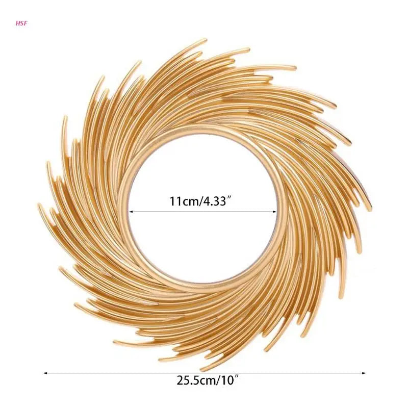 Sun Shape Rattan Wall Mirror