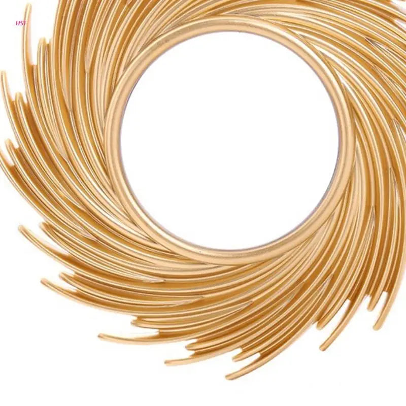 Sun Shape Rattan Wall Mirror