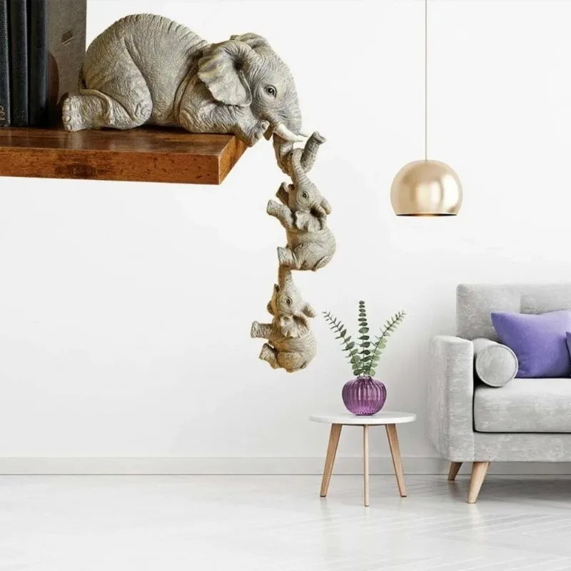 Playful Elephant Hanging Set (Shelf Decor)- 3 PCS