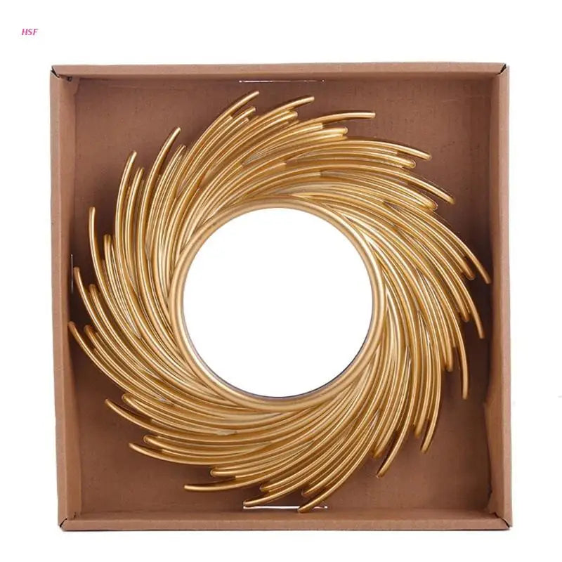 Sun Shape Rattan Wall Mirror